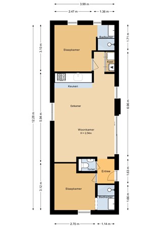 Floorplan - Nieuwesluisweg 1A1016, 4511 RG Breskens